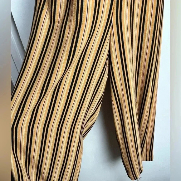 Hiatus Striped Jumpsuit Rayon Button Up Short Sleeve - Picture 5 of 6